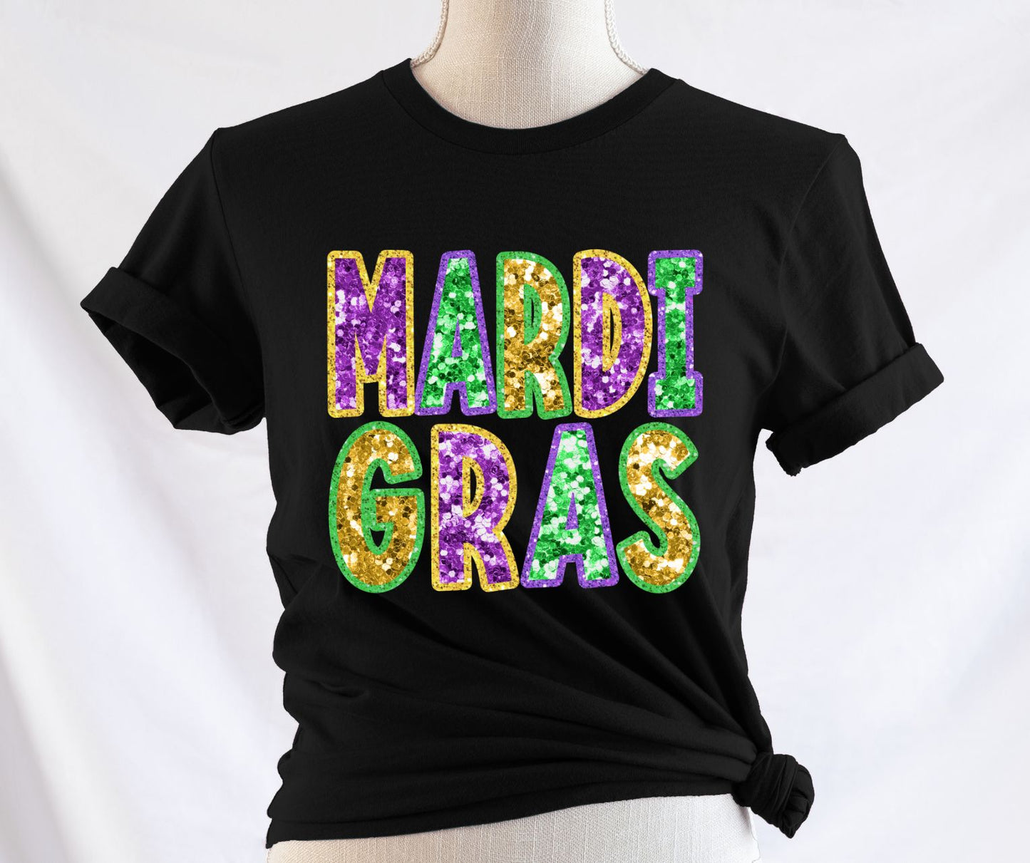 Glitter Sequin Mardi Gras Jersey Tshirt