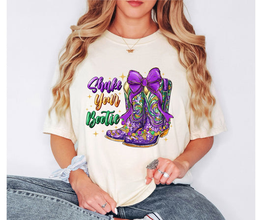 Shake Your Bootie Mardi Gras Comfort Color Tshirt