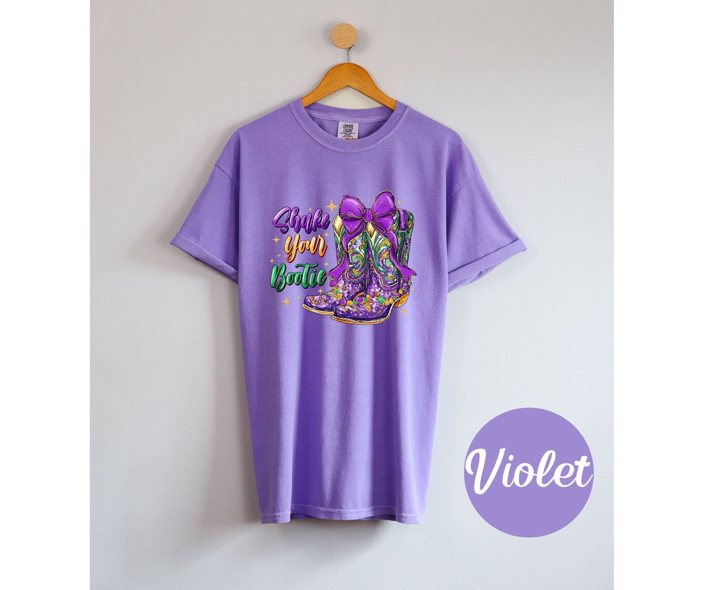 Shake Your Bootie Mardi Gras Comfort Color Tshirt