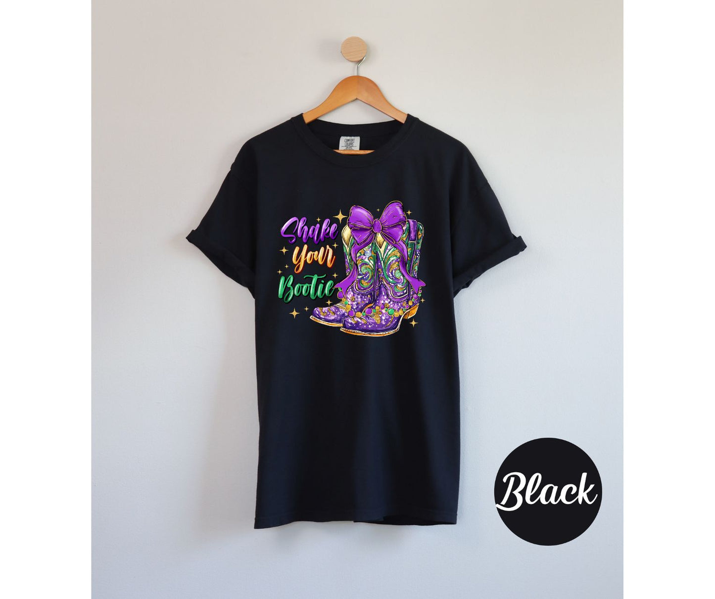 Shake Your Bootie Mardi Gras Comfort Color Tshirt