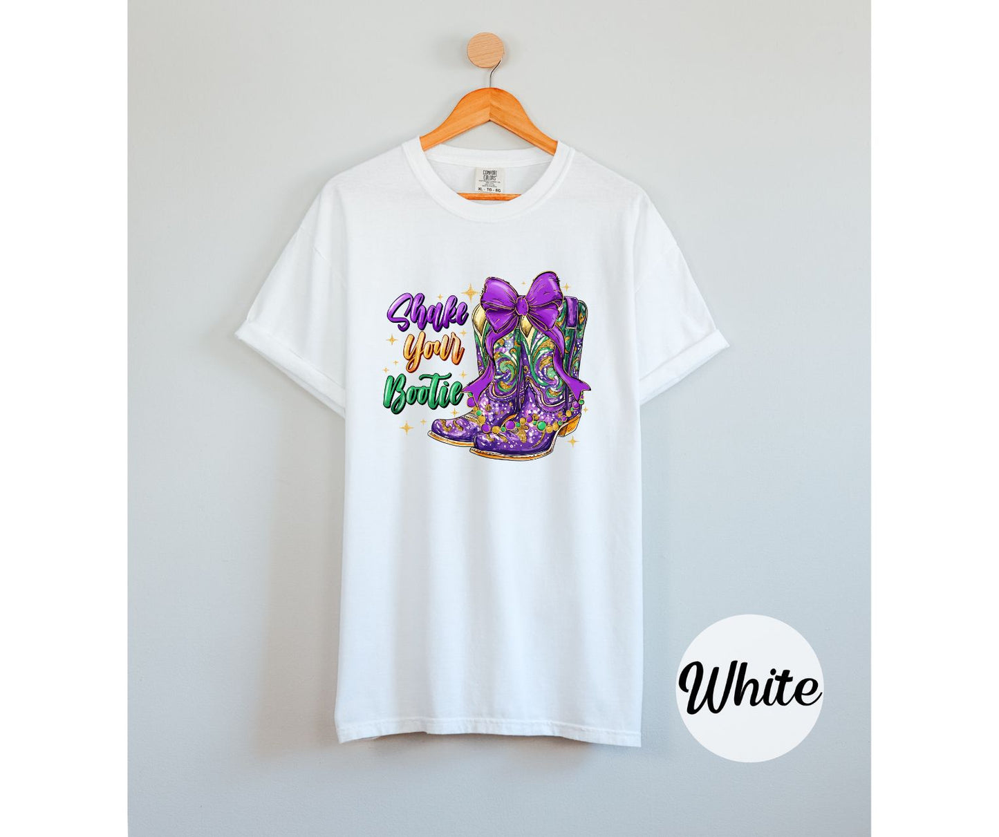 Shake Your Bootie Mardi Gras Comfort Color Tshirt