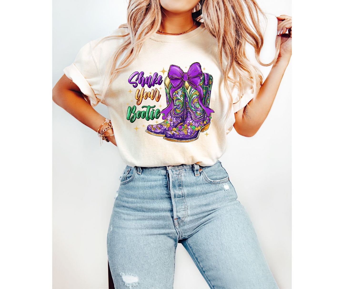 Shake Your Bootie Mardi Gras Comfort Color Tshirt