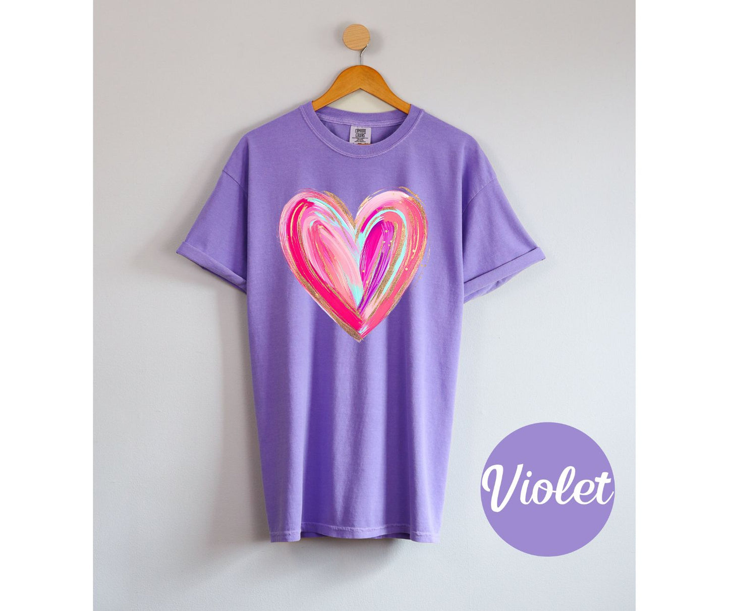 Brushstroke Heart Comfort Colors Cotton Tshirt