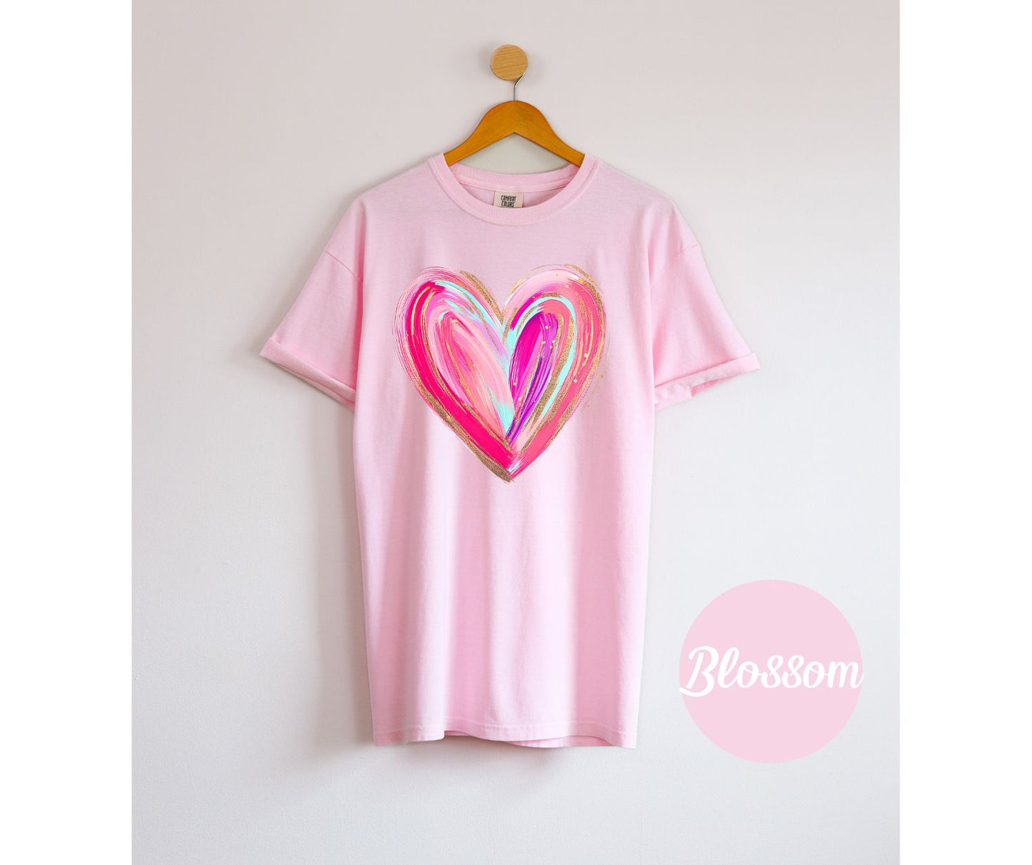 Brushstroke Heart Comfort Colors Cotton Tshirt